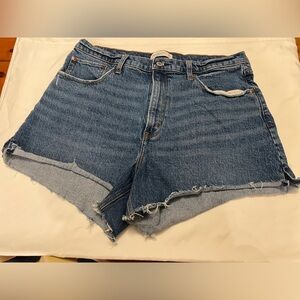 Abercrombie & Fitch Distressed Blue Denim Cutoff Shorts